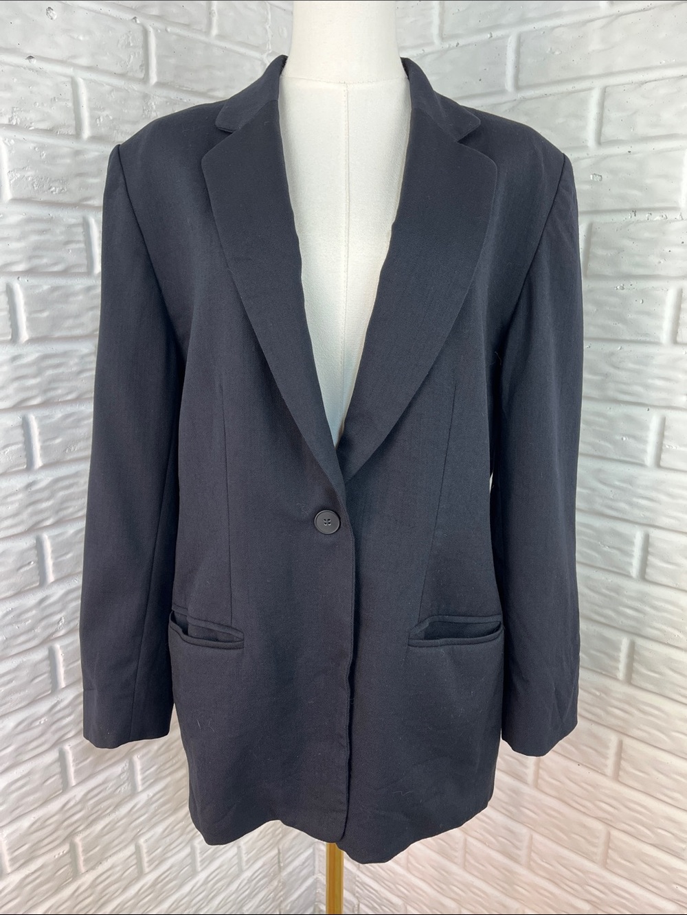 PENDLETON 100% VIRGIN WOOL SPORT COAT BLAZER IN BLACK FULLY LINED ONE BUTTON 14W